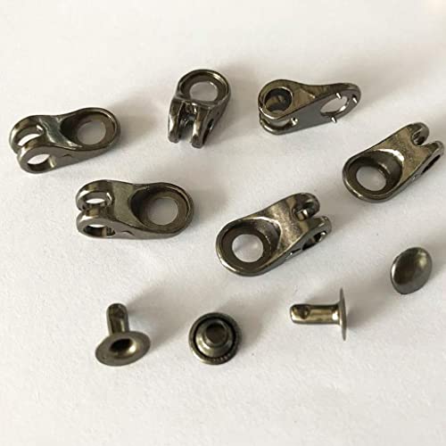 TOOYFUL 40x Boot Lace Hook Lace Fitting Fivela com Rebite para Reparo/acampamento/caminhada/escalada