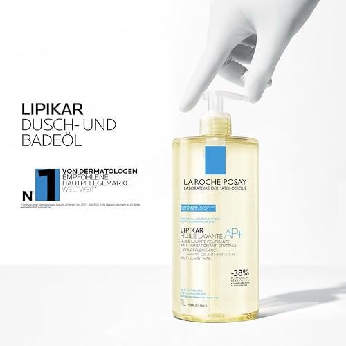 La Roche-Posay Lipikar Dusch- und Badeöl AP+ Rückfettendes Duschgel - Badeöl für juckende, trockene und empfindliche Haut 1L
