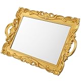 Plateau de rangement pour bijoux : idéal comme accessoire photo ou objet de décoration, ce plateau décoratif avec miroir est parfait