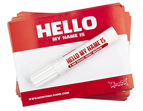 Red Hello My Name Is Stickers