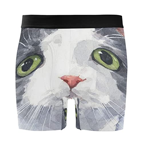 Ropa interior elástica para el día a día bóxer de hombre Vnurnrn de gato lindo