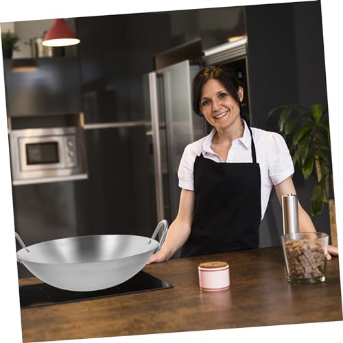 Wok de acero inoxidable con doble mango 34 cm miniatura 4