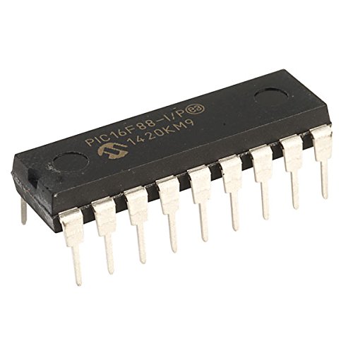 Microchip PIC16F88-I/P Microcontroller, 8-Bit, 7KB Flash, Plastic Dip Tube, 18-Pin, 5 Volt, 22.86 mm L x 6.35 mm W x 3.3 mm H (Pack of 2)