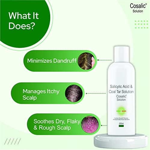 Image of Salve Cosalic Anti-Dandruff Shampoo - 200ml (Pack of 2) with Coal Tar & Salicylic Acid Shampoo | Gentle Scalp Care for Dry, Itchy, Flaky Scalp
