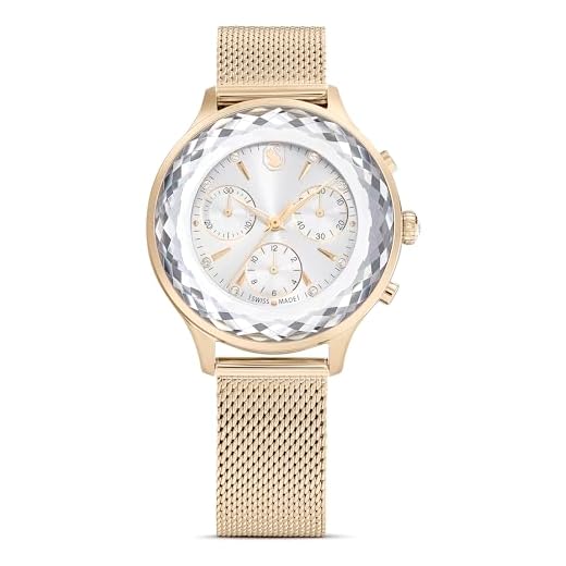 Swarovski Reloj Nova Chrono, Fabricado en Suiza, Brazalete de Metal, Tono Dorado, Acabado Tono Oro champán