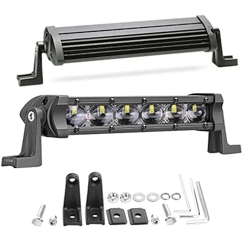 YCHOW-TECH Slim LED Light Bar 2Pcs 6 Inch 96W Single Row Spot Flood Combo LED Pods Fog Light Driving Light Work Light Roof Bumper Lamp Offroad Light for 4x4 Trucks SUV ATV UTV Cover
