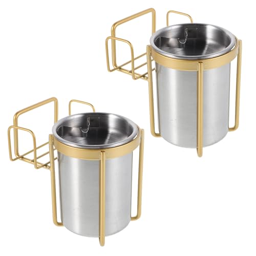 Cendrier mural en acier inoxydable argenté démontable ibasenice lot de 2
