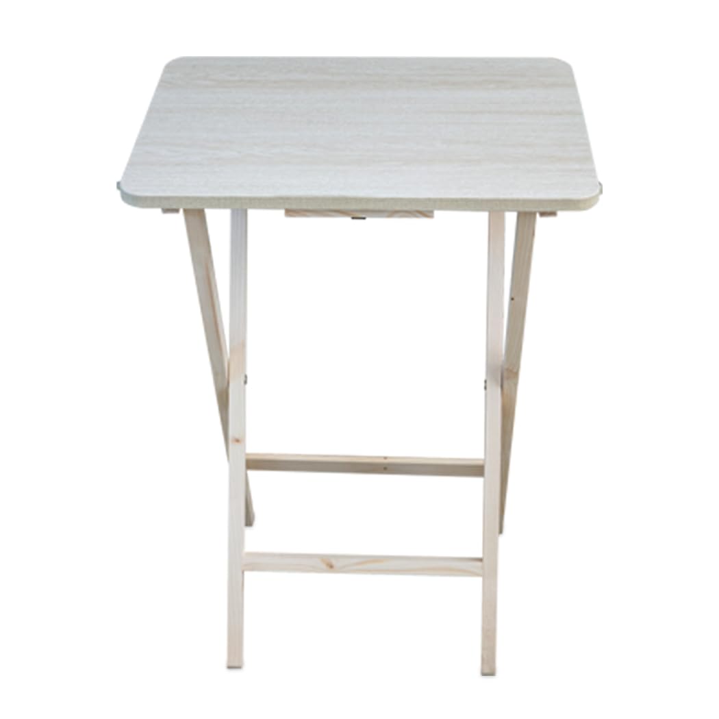 Flur Tavolo pieghevole Portatile Richiudibile da Giardino Campeggio Terrazzo in Legno 48x38x66 cm Colore legno Naturale