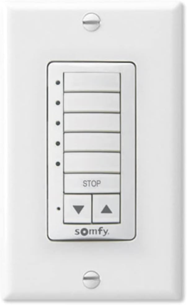 Somfy 1810813 DecoFlex WireFree RTS Wall Switch 5 Channel White