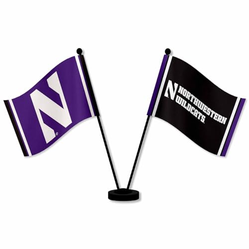 Drapeaux de bureau Northwestern Wildcats de table et supports miniatures sport