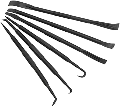 Pry Bar Hook Kit,6PCS Set Prying Bar Hook Set Double Ended ABS Plastic Black for Removing O Ring Sealing Accessories
