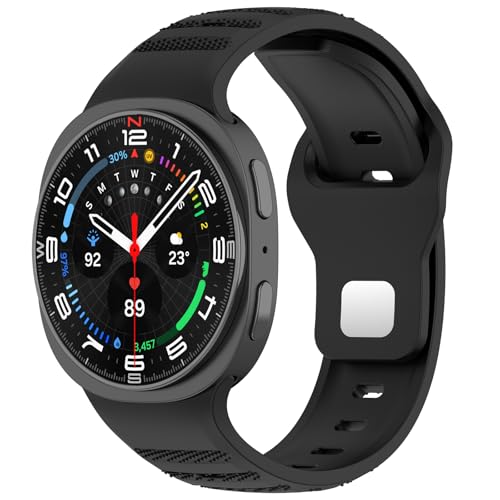 Bracelet silicone Galaxy Watch 8 Classic 40mm 44mm noir ajustable et confortable
