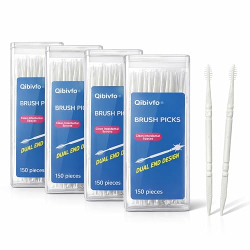 600 Scovolini Dentali 2 in 1 con Scatola, Scovolino Interdentale