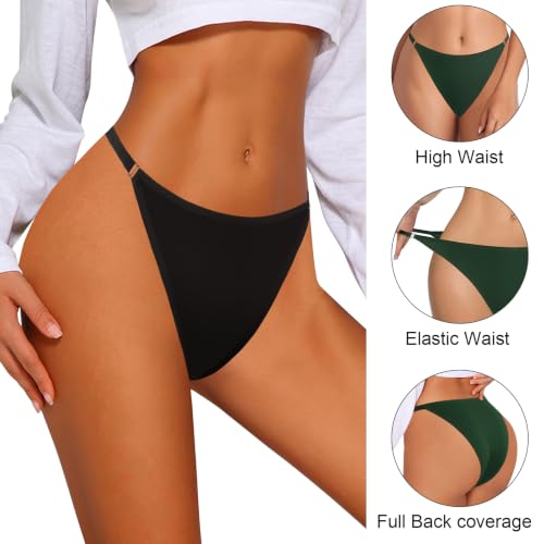 Image of Eiggam Women's Cotton Bikini Panties,High-Cut Full Coverage Stretch Cool Underwear for Women