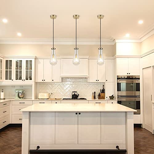 Ibalody K9 Crystal Pendant Lights Creative Transparent Raindrop Hanging Light Modern Indoor Led Pendant Lamp Bedroom Dining Room Bar Suspension Light 59.05In Hanging Wire Adjustable #TOP2