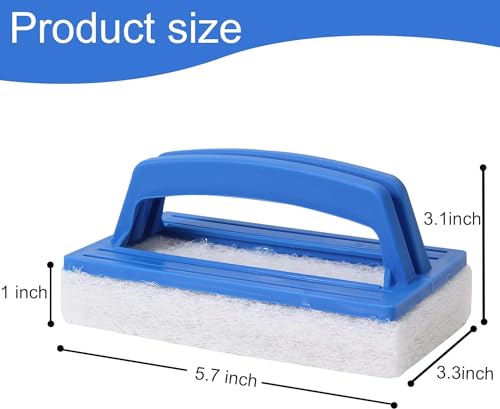 Pool Schwamm Bürsten Poolreinigung Handschrubbe Poolbürsten mit Griff Teich Bürste Pool Zubehör Reinigung für Beseitigung von Schmutz, Algen (Blau) – Bild 3