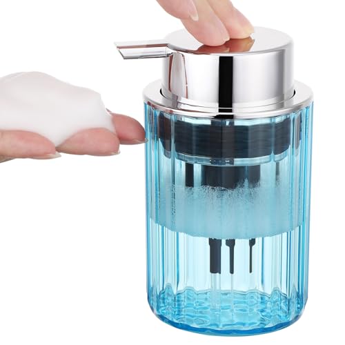 Segbeauty Dispenser Sapone Schiuma, 1 Pezzi 300ml Dispenser Sapone Doccia, Dosatore Detersivo Piatti in Plastica, Bottiglie Vuote con Pompa in Schiuma, per Bagno Cucina (Blu)