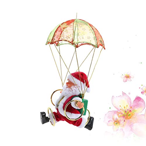 BESPORTBLE Brinquedo elétrico de Papai Noel, paraquedas criativas, Papai Noel, brincadeiras, brinque