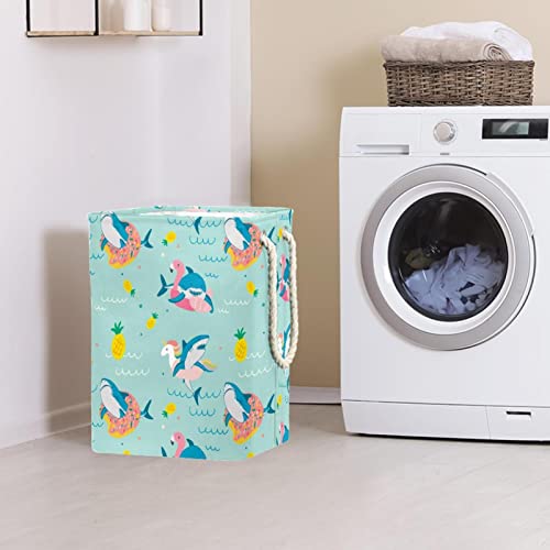 Panier à linge requin grand format pour rangement de vêtements