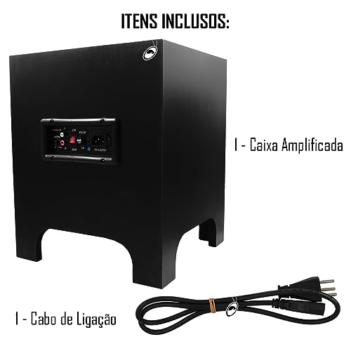 Caixa Subwoofer Amplificada 8'' Polegadas Home Theater SWH 200 Corzus 200 W RMS