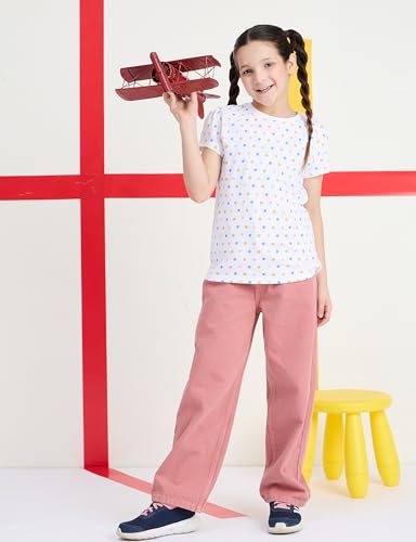 Image of Amazon Brand - Symbol Girls Cotton Wide Leg Fit Jeans | Casual Denim | Age 6-14 Years
