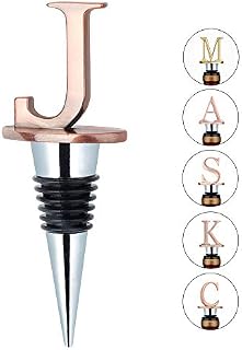 Wine Stoppers - Stainless Steel Letters Wine Stopper, Silicone Reusable Wine and Beverage