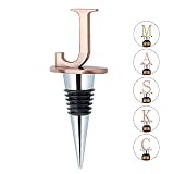 Wine Stoppers - Stainless Steel Letters Wine Stopper, Silicone Reusable Wine and Beverage Bottle Sto