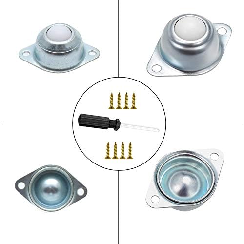 Ball Transfer Units Nylon Universal Flange Roller Transferring Wheel with Screwdriver and Screw Mounted for Transmission, Furniture, Wheelchair(4pcs)