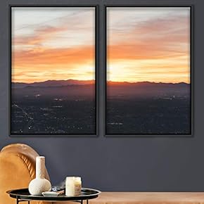 signwin 2 Piece Framed Canvas Wall Art Cityscape...
