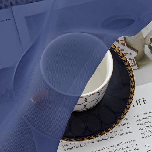 Image of OWENIE Sheer Curtains 63 Inch Length 2 Panels Set, Light Weight Soft Solid Fimly Sheer Curtains for Bedroom Living Room, Light Filtering Airy Voile Sheer Curtain, Royal Blue, 42Wx63L Inch