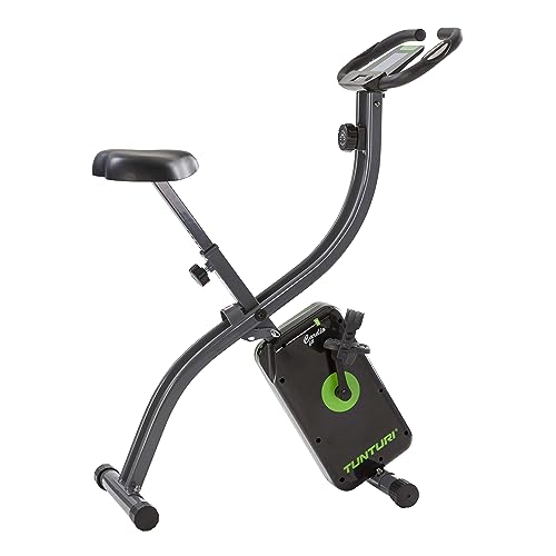 Tunturi Cardio Fit B20 X Bike Hometrainer, fiets, inklapbaar, fitnessfiets, hometrainer, fietstrainer met lcd-scherm en tablethouder, zwart