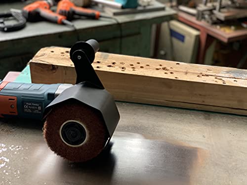 Aidelife Poliermaschinen-Aufsatz für Holz, Metall und Edelstahl,Satiniermaschine Schleifmaschine Bürstenschleifgerät zur Renovierung mit Kunstfaserbürste Ø120x100