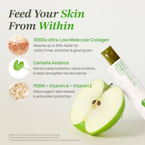 Image of FOODOLOGY Coleology Collagen Centella Jelly, Gree Apple Flavor, 10 Sticks