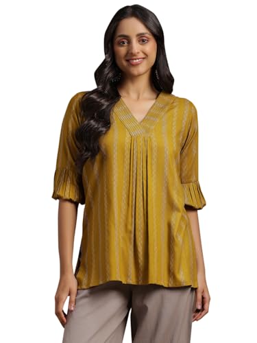 Image of Libas Woven Design Rayon Straight Kurti for Women