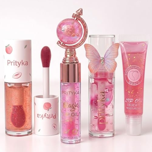 Image of Cute Trendy Lipgloss Combo for Girls - Butterfly Korean Lipgloss, Tube LipGloss & Moisturizing Glob Lip Balm for Dry Lips, Perfect Glossy Finish for Everyday Glam & Gifting