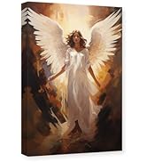 CXHOSTENT Angel Pictures Wall Decor Angel White Wings Canvas Wall Art Abstract Girl Painting Prin...