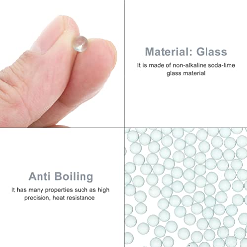 Clear Glass Boiling Stones, 1 Pack Beads Lab Boiling Stones Round Clear Glass Ball Boiling Stones Soda Lime Glass Beads Experimental Glass Bead 0. 4X0. 4X0. 4Cm #TOP3