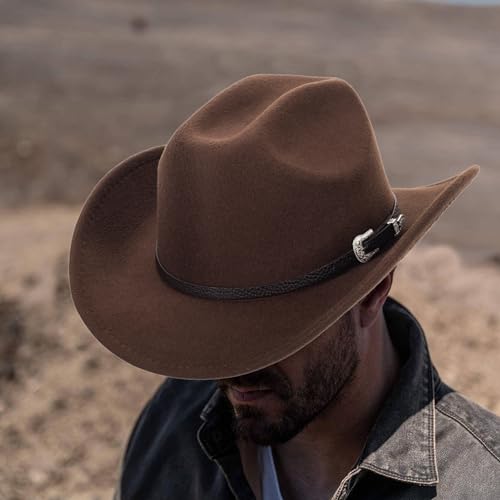 image for Eohak Womens Western Cowboy Hats Studded Pinched Western Cowgirl Hats 