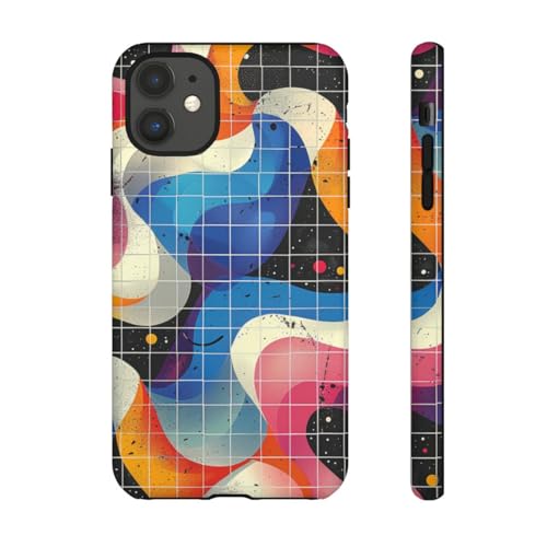 Coque iPhone 11 motif abstrait coloré ondulé pour un style urbain