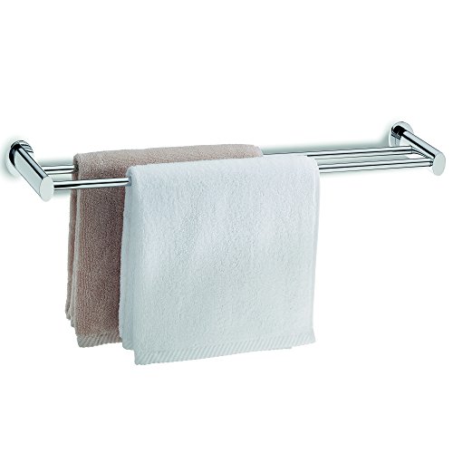kela towel rail double 59.5cm, towel rail with 2 towel rails, towel rail without drilling, wall mounting, MAKIRA - Image 3