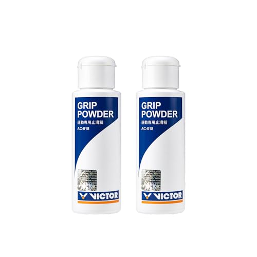 Image of Victor AC018 Badminton Grip Powder 25g (Pack of 2) | Anti-Slip Grip Enhancer with Magnesium Carbonate & Calcium Carbonate | Sweat Absorbing Powder for Superior Racket Control | Made in Taiwan