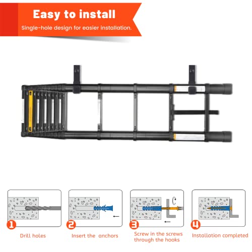 Sunvfafa HOOKS-MS-B 4 Pack Garage Storage Hooks, Ladder Hangers, Steel Wall Mount Hooks, Utility Hooks thumb #5