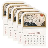 Adhesive 2026 Mini Calendar, 5-Pack Peel & Stick Compact Schedule for Fridge Laptop
