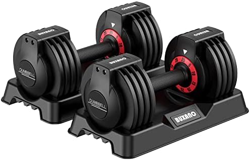 Adjustable Dumbbell 25LB 5 in 1 Single Dumbbell for Men and Women Multiweight Options Dumbbell with Anti-Slip Nylon Handle Fast Adjust Weight for Home Gym Full Body Workout Fitness