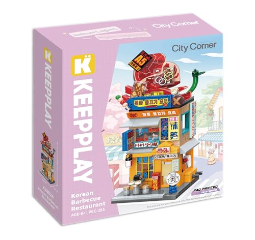 Keeppley City Corner K28024 – Korean Barbecue Restaurant, 324 Pezzi, 6+ Anni – Set Da Collezione Modulare Compatibile Lego, 19,7 Cm