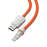 Hichain Pack of 3 USB C Charger Cable Orange 6.5 ft, Fast Charging USB A to USB C Chubby Cable Data Transfer Type C Cord for PS5 Samsung Galaxy MacBook Pro iPad Air Pixel WH-ACO6.5-3P