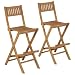 Produktbild vidaXL 2X Teak Massiv Garten Barstuhl Klappbar Barhocker Gartenstuhl Balkon