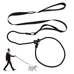 Dog Slip Lead with Sliding Rubber Collar Adjustable 1.7m Lightweight Rope Dogs Training Lead Nylon Explosion-Proof Anti-Tangle Leash Comfy Handle Black slip leads for Small Medium Dogs Walking