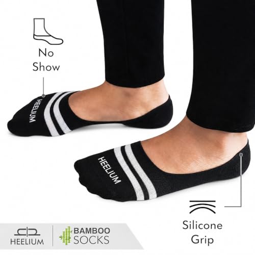 Image of HEELIUM Bamboo No Show Socks for Men | Odour Free & Breathable | 3X Softer Than Cotton Socks | Low Cut Socks | Size (UK 6-10)