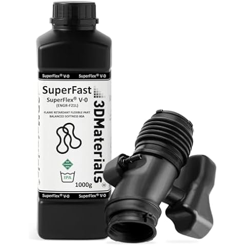 Superflex UL94 V-0, 3D Printer Resin, Flame-Retardant Parts Simulating Flexible Rubber 80A, Made in Korea by 3DMaterials (1000g, Clear) Cover